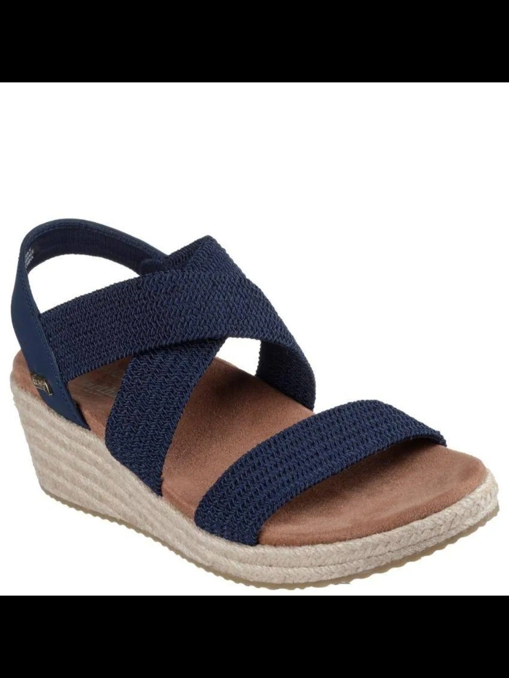 Skechers Cali x Martha Stewart Arch Fit Beverlee Wedge Sandals Navy Blue Sz 7.5